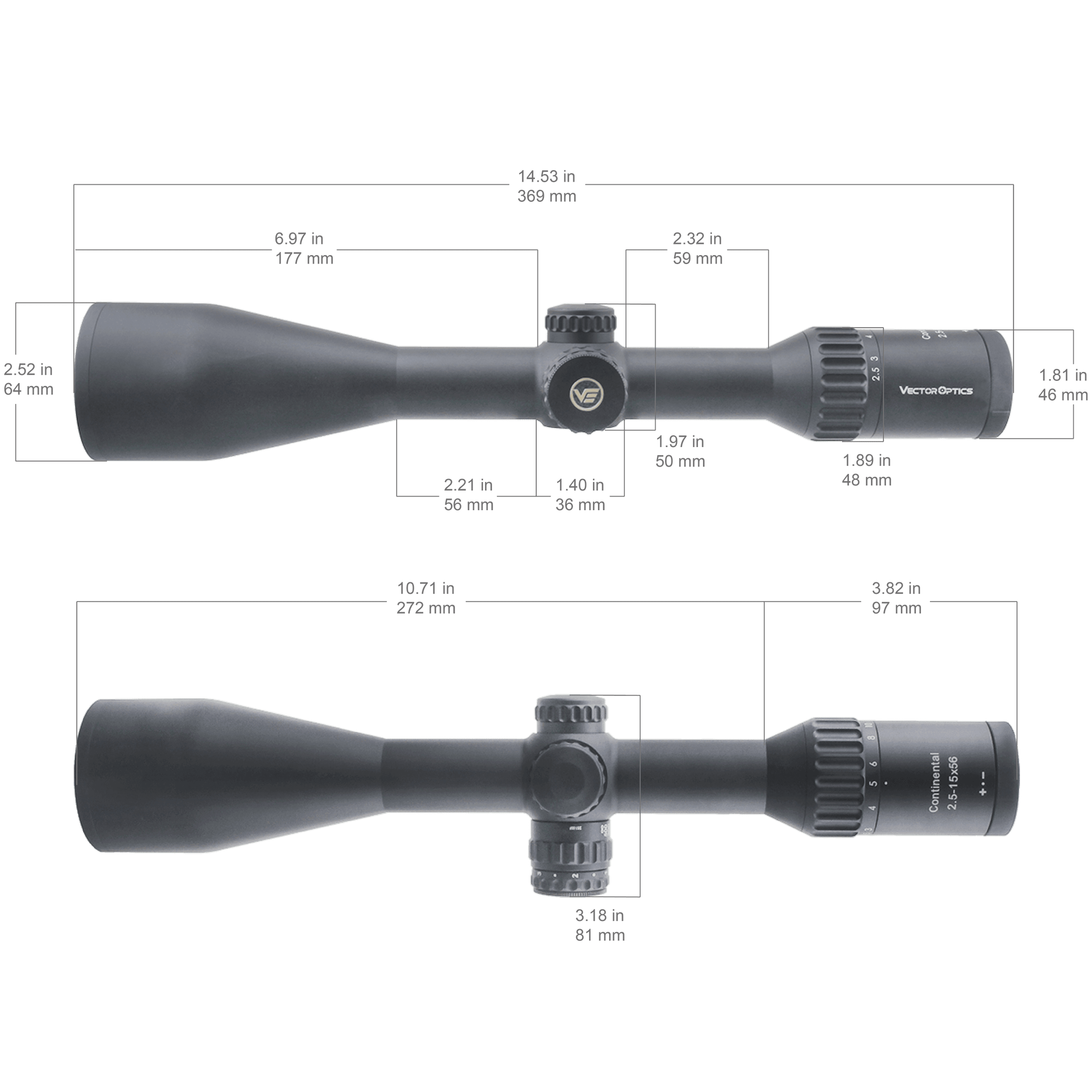 Luneta de vanatoare Vector Optics Continental 2.5-15×56 BDC SFP — 4
