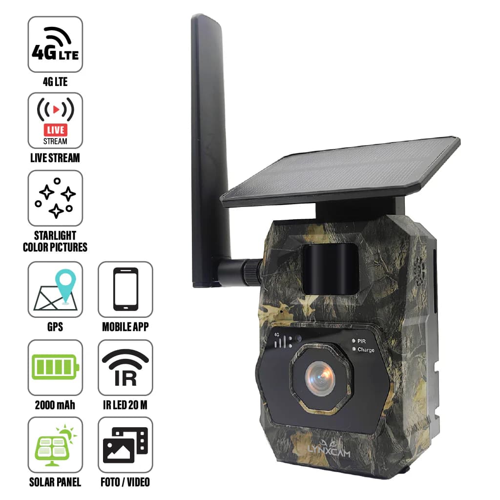 LYNXCAM Camera cu GPS live vision APP 4G LTE video 2K si panou solar — 6