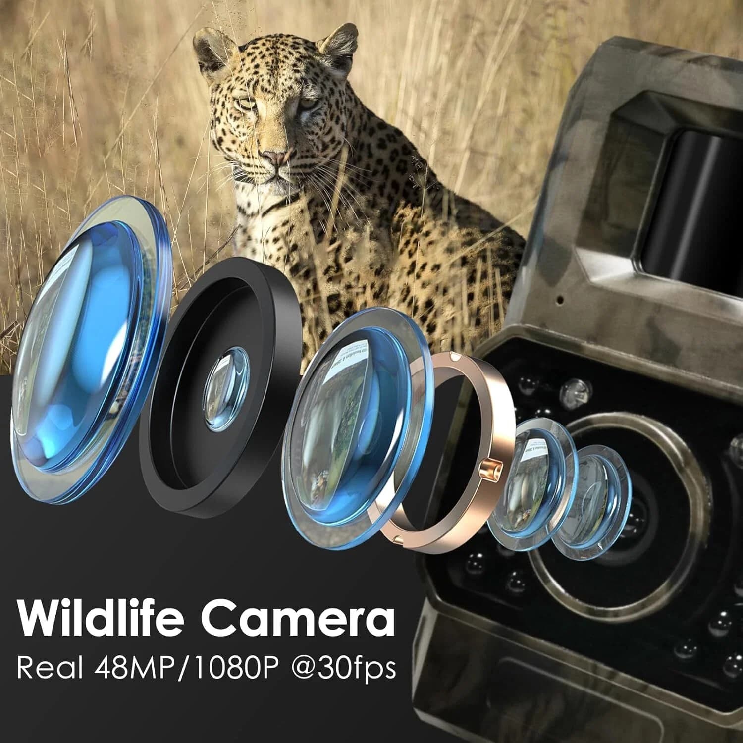 LYNXCAM Camera monitorizare 48 MP 30FPS WiFi Bluetooth FULL HD leduri invizibile ,panou solar — 3