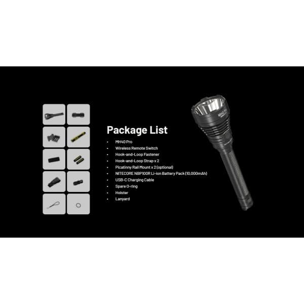 Nitecore MH40 PRO, Lanternă Profesionala, Reîncărcabilă USB-C, 3500 Lumeni, 1300 Metri — 9