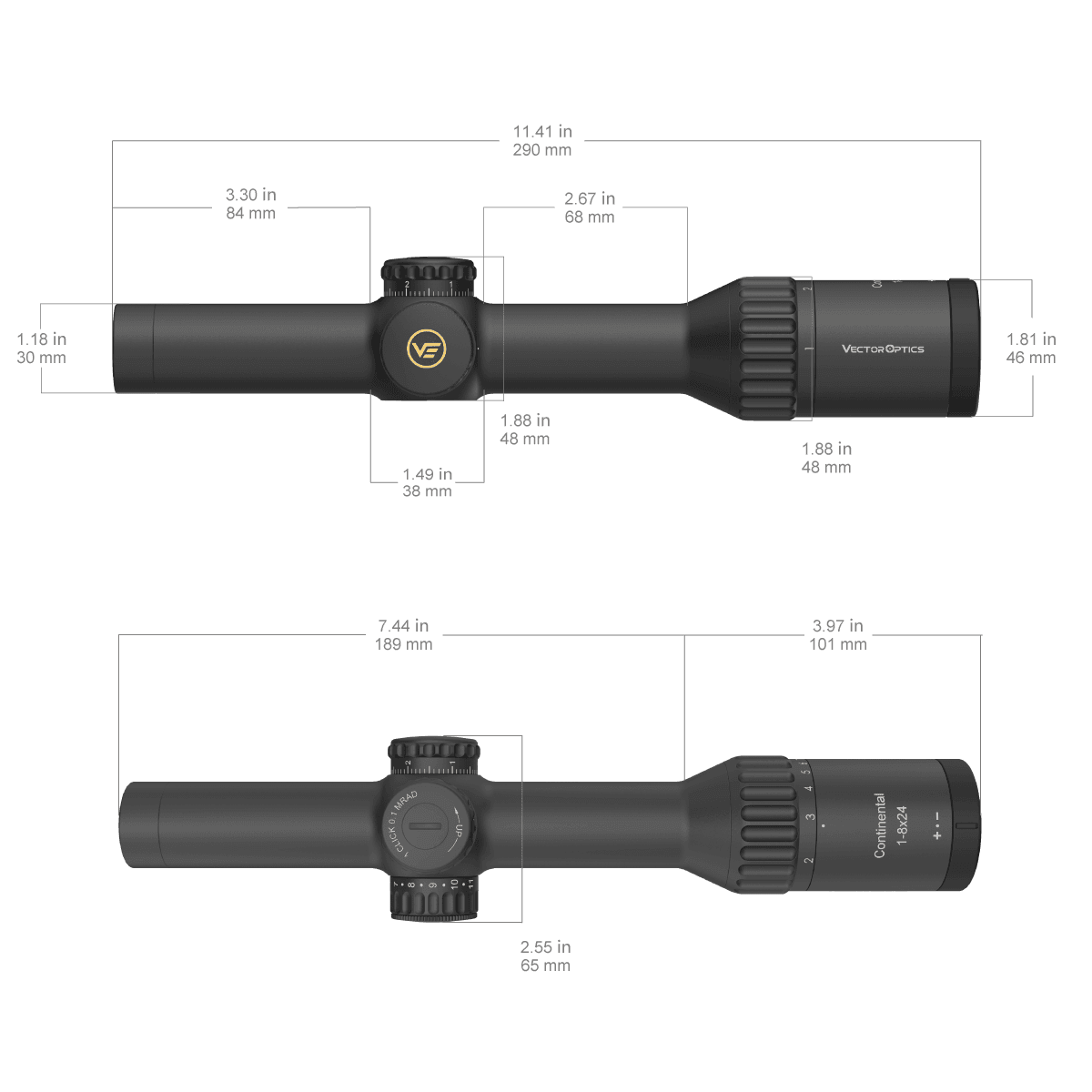 Luneta de vanatoare Vector Optics Continental x8 1-8x24i ED LPVO iluminare Fibra Optica 30 mm — 5