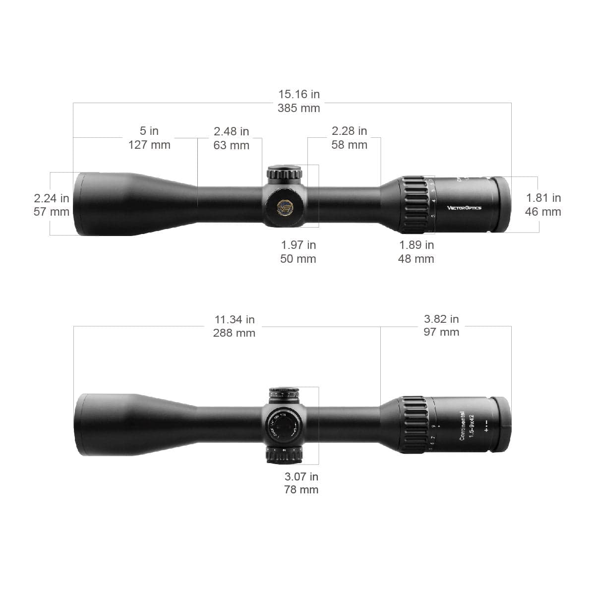 Luneta de vanatoare Vector Optics Continental 1,5-9-42 SFP — 2