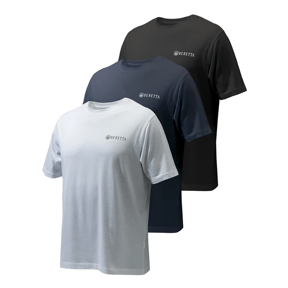 Set 3 tricouri Beretta Corporate, Blue Total Eclipse & Black & White